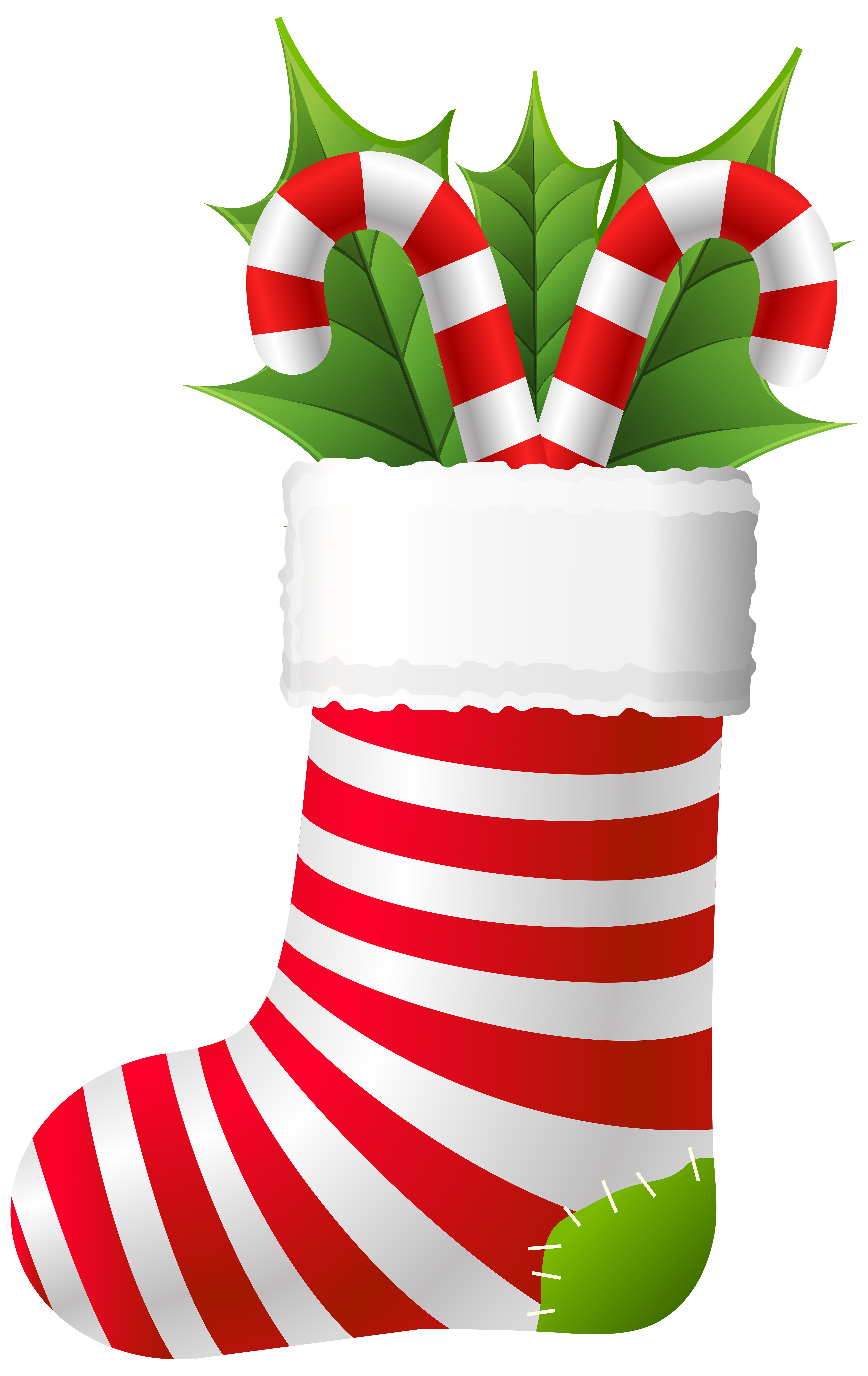 christmas stocking with candy canes png clip art​ | gallery